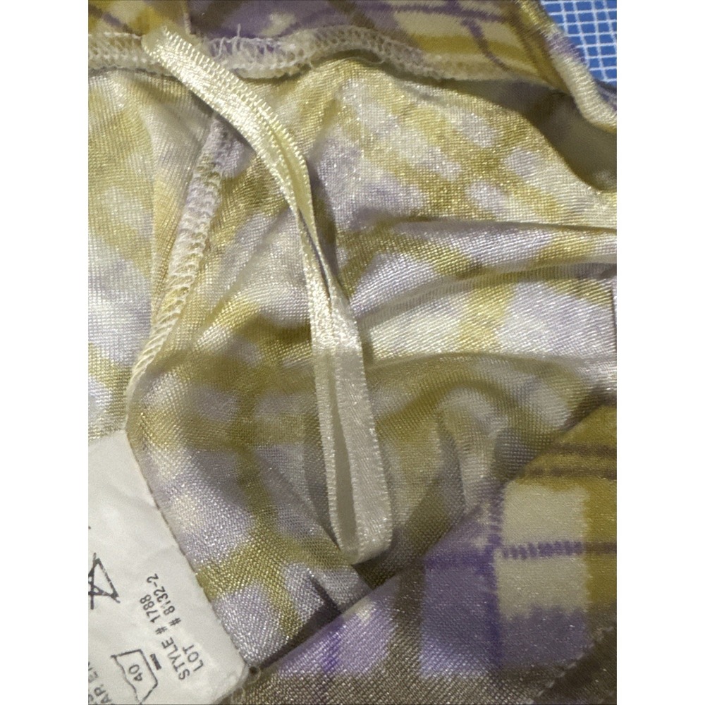 Maxi Nylon Skirt By outlander Purple Yellow Plaid Slinky Small‎ 28" Waist - Picture 7 of 7
